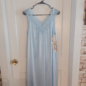 Light Blue Lace Trim Nightgown Size Medium